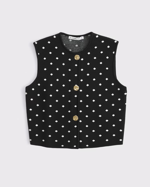 LuxeLoft Hammered Button Crew Vest | Abercrombie & Fitch (US)
