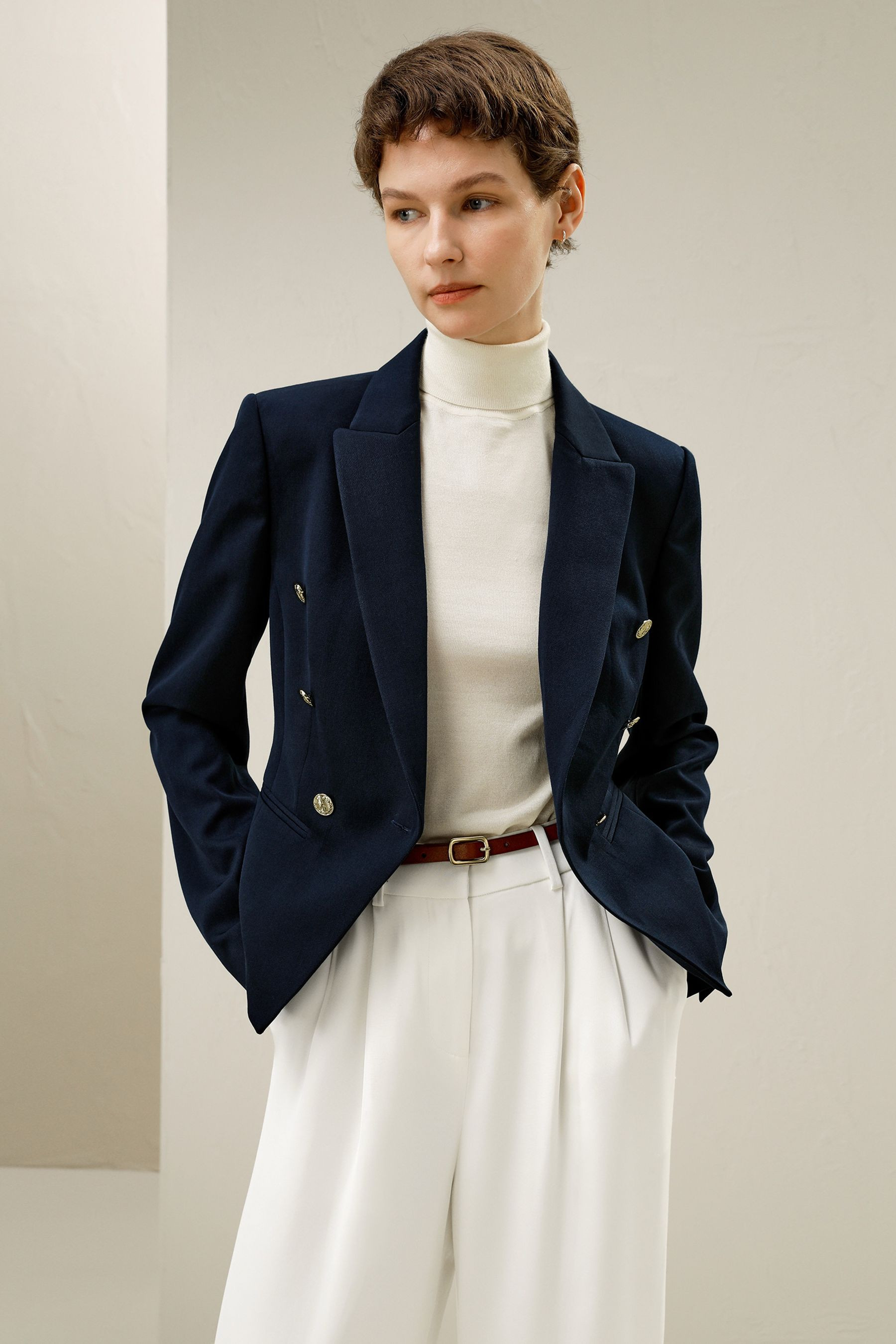 Tailored Double-Breasted Blazer | LilySilk