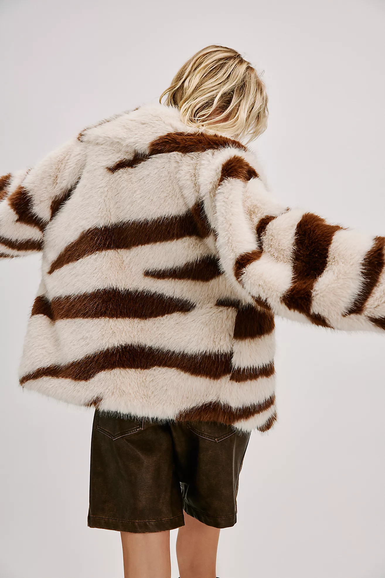 Fiona Zebra Faux Fur Coat | Free People (Global - UK&FR Excluded)