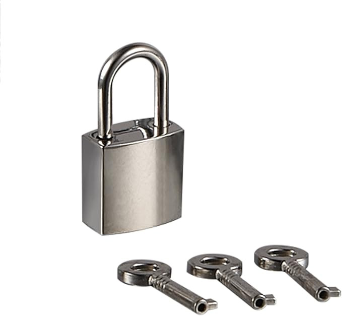 Mini Metal Lock - Zinc Replacement Pad-Lock with Keys, Mirror Glossy (Silver) | Amazon (US)
