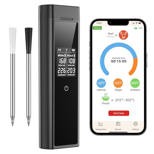 Smart Wireless Meat Thermometer Digital, 2 Probes, Advanced Bluetooth Food Thermometer for Cooking, IP67, Real-Time Monitoring & Smart Alerts for BBQ, Grill, Oven, Smoker, Kitchen Gifts for Christmas | Amazon (US)