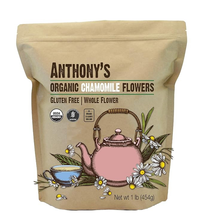 Anthony's Organic Chamomile Flowers, 1 lb, Whole, Loose Leaf, Gluten Free, Non GMO, Non Irradiate... | Amazon (US)