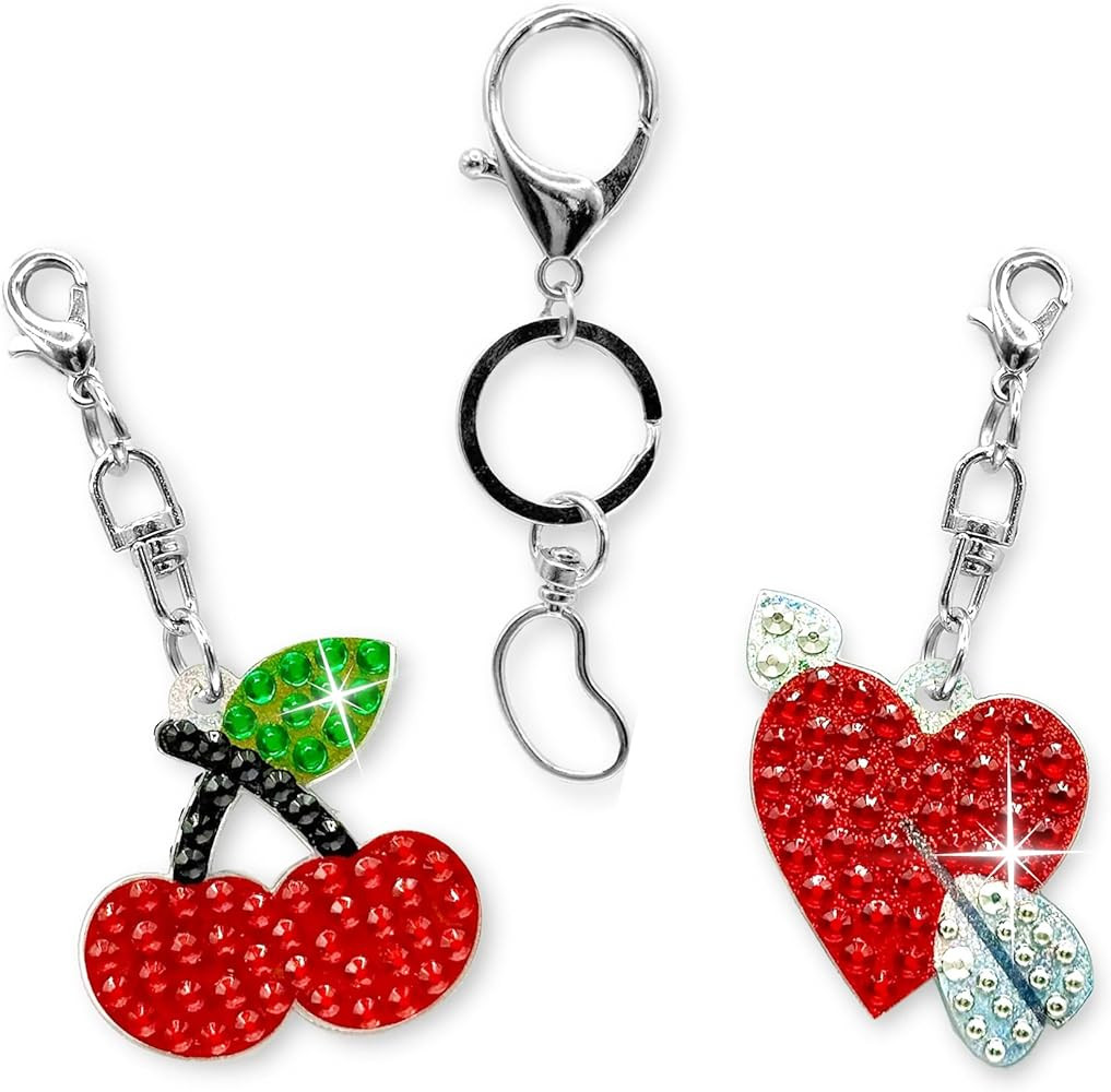 StickerBeans® Rhinestone Bag Charms – Keychain Set Cute Backpack Charms for Tweens, Teens, Adu... | Amazon (US)