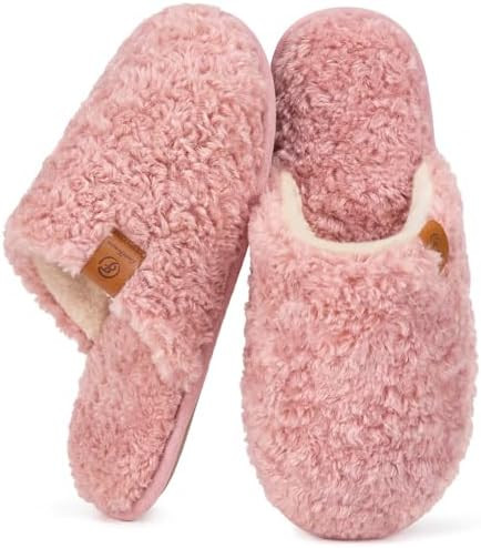 EverFoams Women's Fuzzy Slip-on Slippers Warm Cozy Soft Lightweight Memory Foam Indoor House Shoe... | Amazon (US)