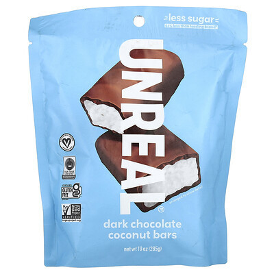 Unreal, Dark Chocolate Coconut Bars, 10 oz (285 g) | iHerb
