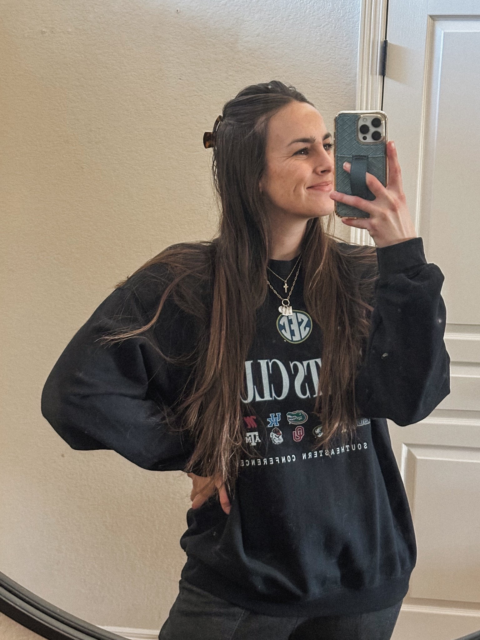 One of my favorite sweaters as a football lover🏈 ordered XL for oversized fit!!

#LTKSeasonal #LTKootd #LTKmomlife