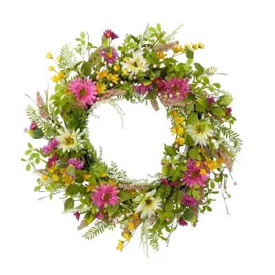 Puleo International Artificial Floral Spring Door Wreath, Green, 30 in | Belk