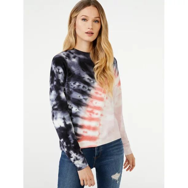Scoop Women's Tie Dye Fleece Sweatshirt | Walmart (US)