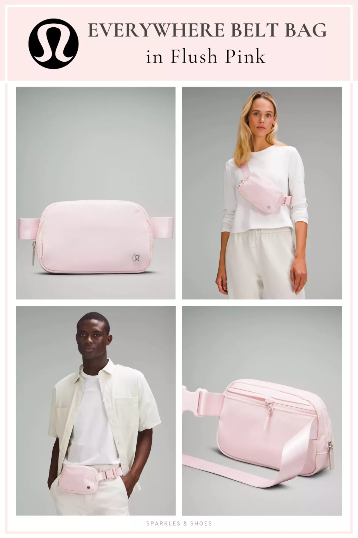 Versatile Belt Bag - Pink and Gray