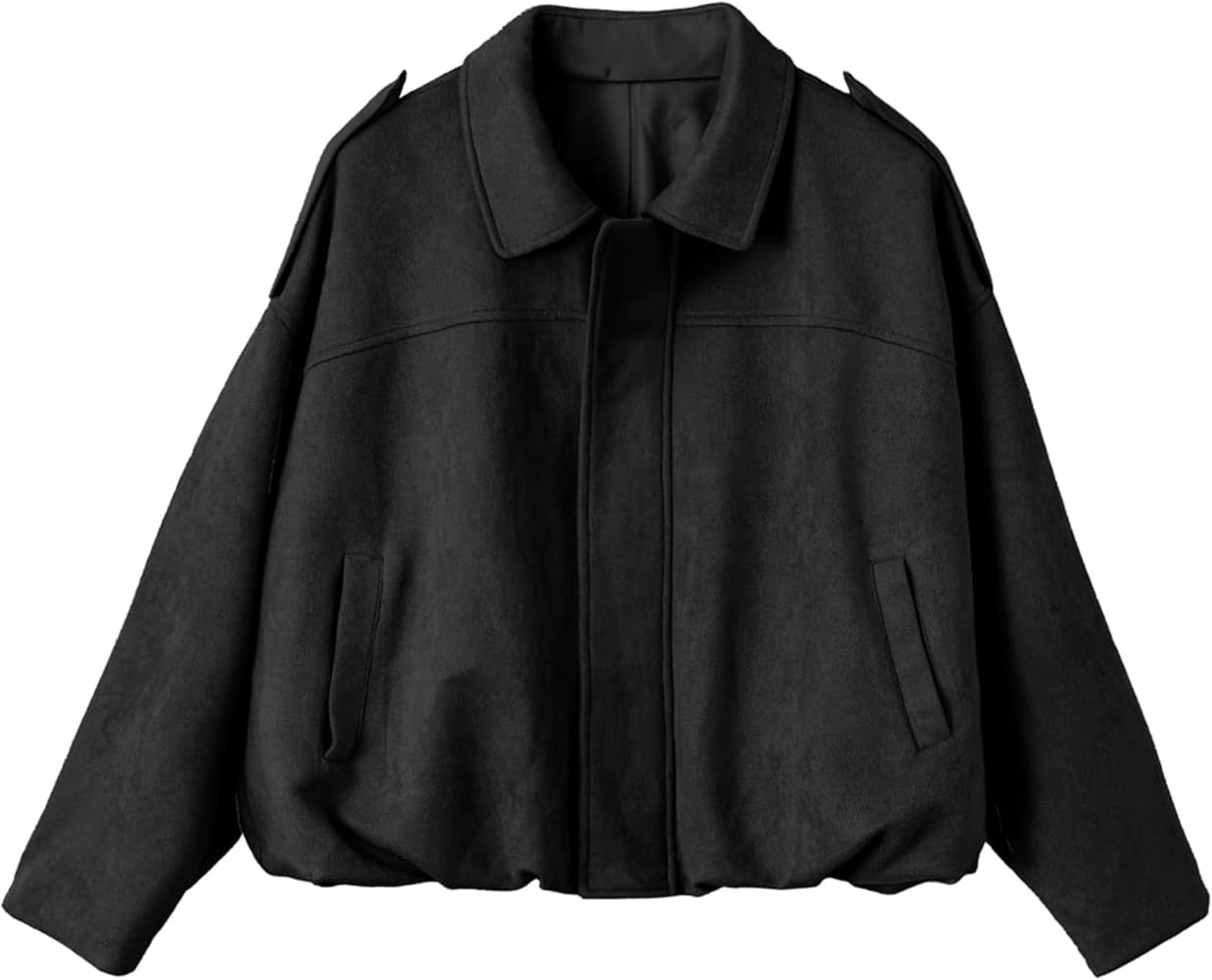 Womens Casual Bomber Jacket Zip Up Motorcycle Faux Suede Coat with Pockets | Amazon (US)