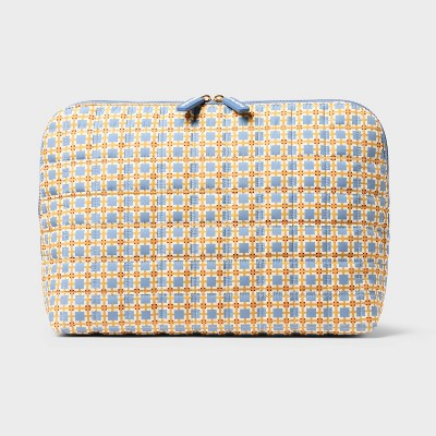 Sonia Kashuk™ Fold-Open Dome Makeup Bag - Blue/Yellow Quilted | Target