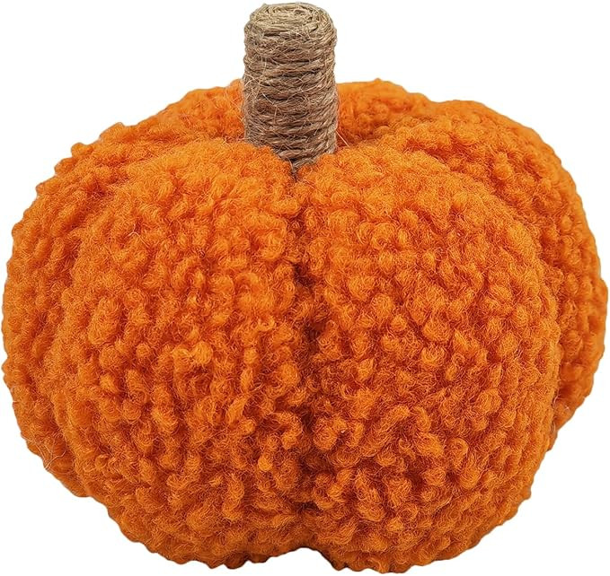 Ashland 4" Orange Fabric Tabletop Pumpkin Fall Home Decor | Amazon (US)