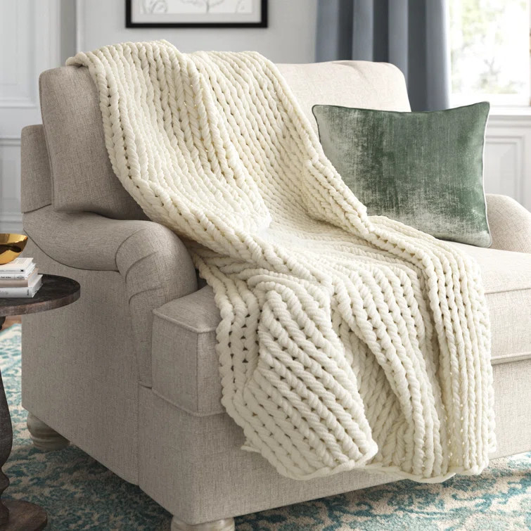 Madison Handmade Chunky Double Knit Throw | Wayfair North America