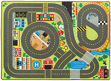 Melissa & Doug Jumbo Roadway Activity Rug With 4 Wooden Traffic Signs (79 x 58 inches) | Amazon (US)