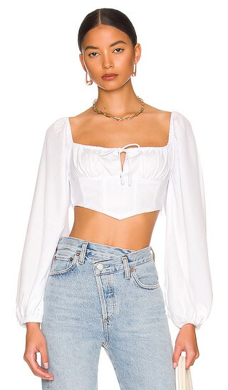 Yasmin Corset Top in White | Revolve Clothing (Global)