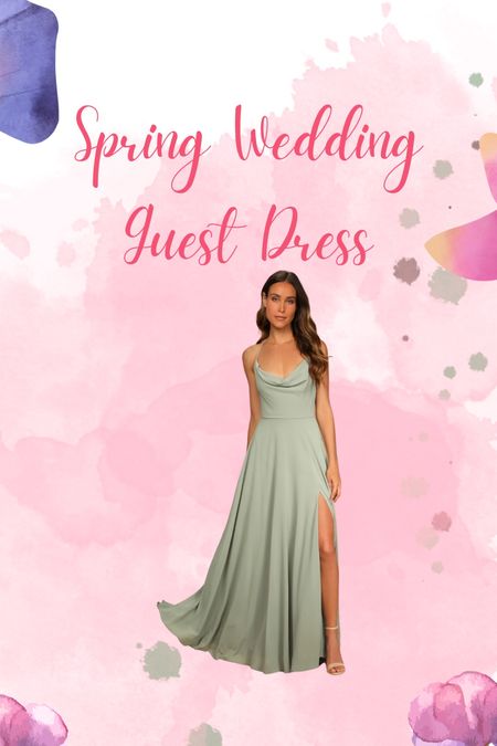 Wedding guest dress. Spring outfit. Spring wedding guest. Summer wedding guest. Cocktail dress. Maxi dress. Sage green dress. 

#LTKsalealert #LTKstyletip