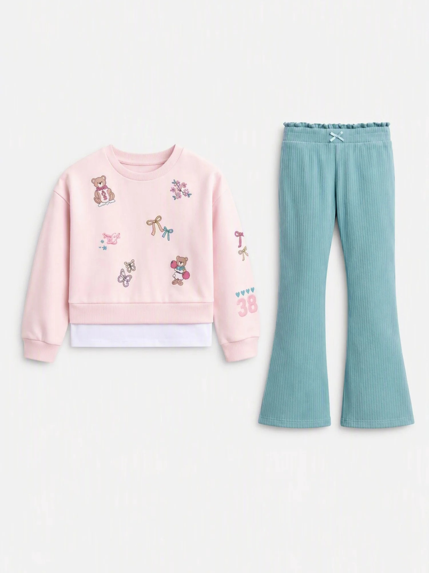 Wonder Nation Girls' Sweatshirt and Flare Leggings Set, 2-Piece, Sizes 4-10 | Walmart (US)