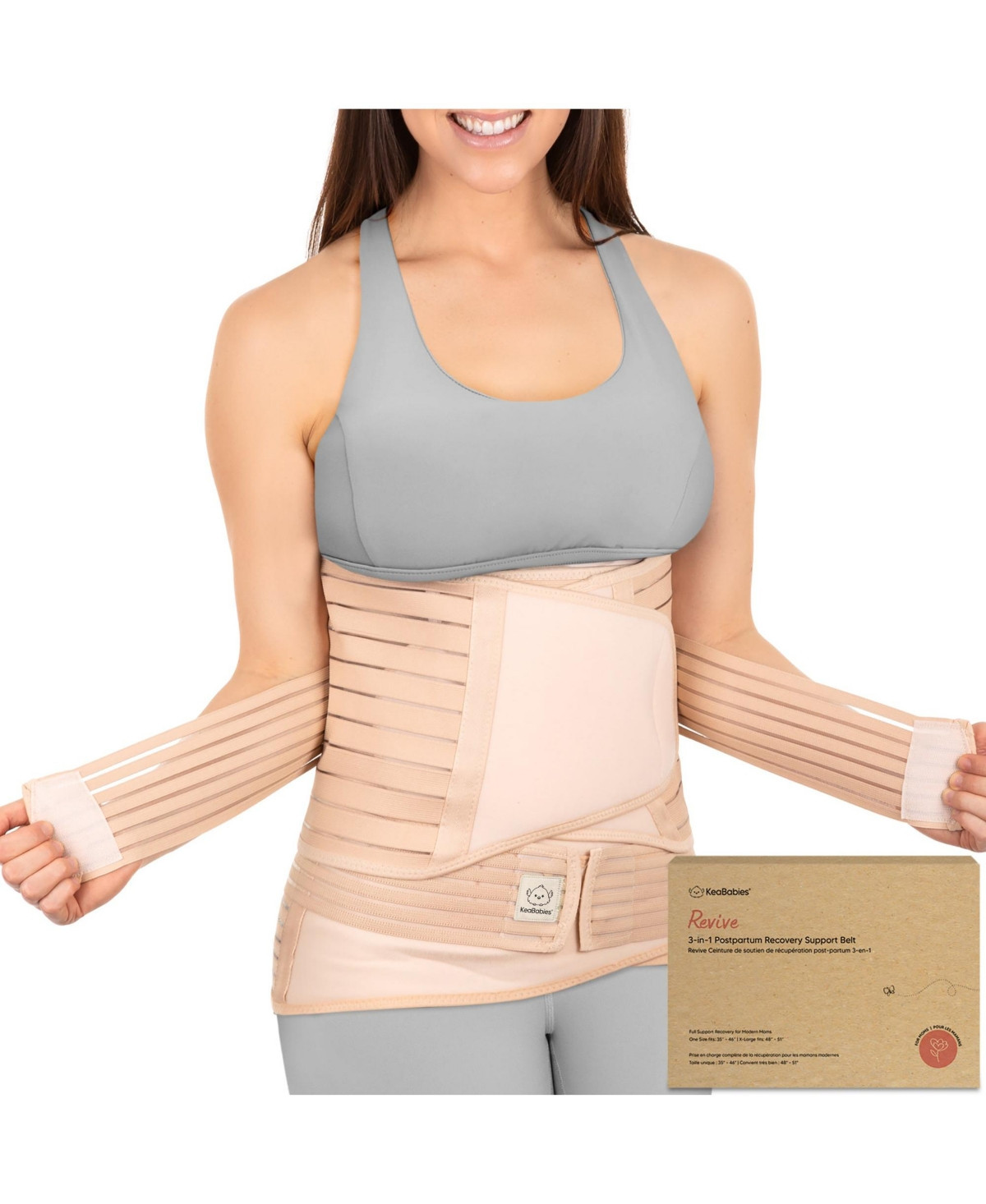 Revive 3 in 1 Postpartum Belly Band Wrap, Post Partum Recovery, Postpartum Waist Binder Shapewear - Classic Ivory | Macy's