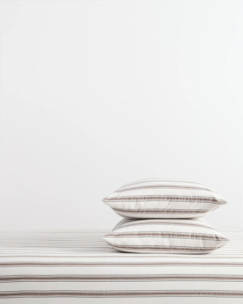 Arlo Stonewash Cotton Stripe Fitted Sheet - Tiramisu | Target AU