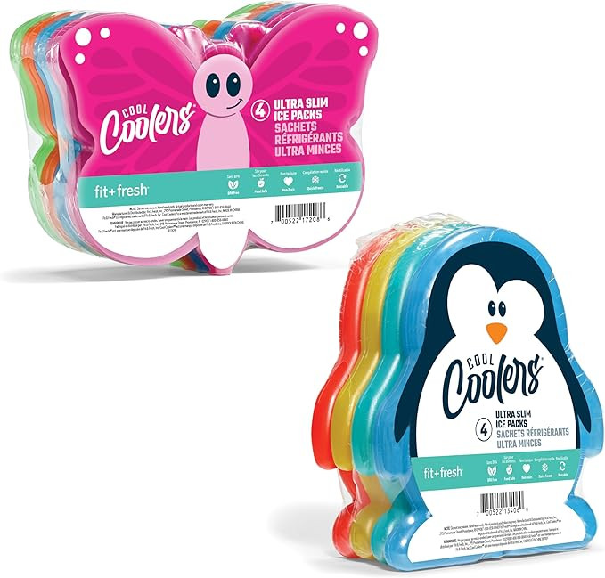 Fit & Fresh Cool Coolers Kids Lunch Box Ice Packs, Slim Ice Packs for Kids Lunch Bags, Lunch Ice ... | Amazon (US)