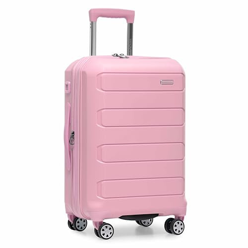 Traveler's Choice Pagosa Hardshell Expandable Luggage with Spinner Wheels, Pink, 22-Inch Carry-on | Amazon (US)