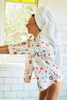 Berry Aktuglu Long-Sleeve Flannel Pajama Top | Anthropologie (US)