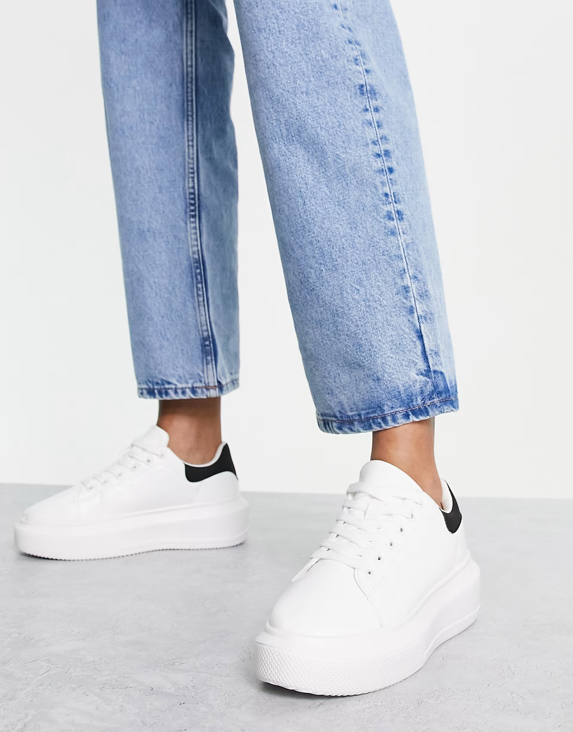 ASOS DESIGN Dorina chunky sole sneakers in white | ASOS (Global)