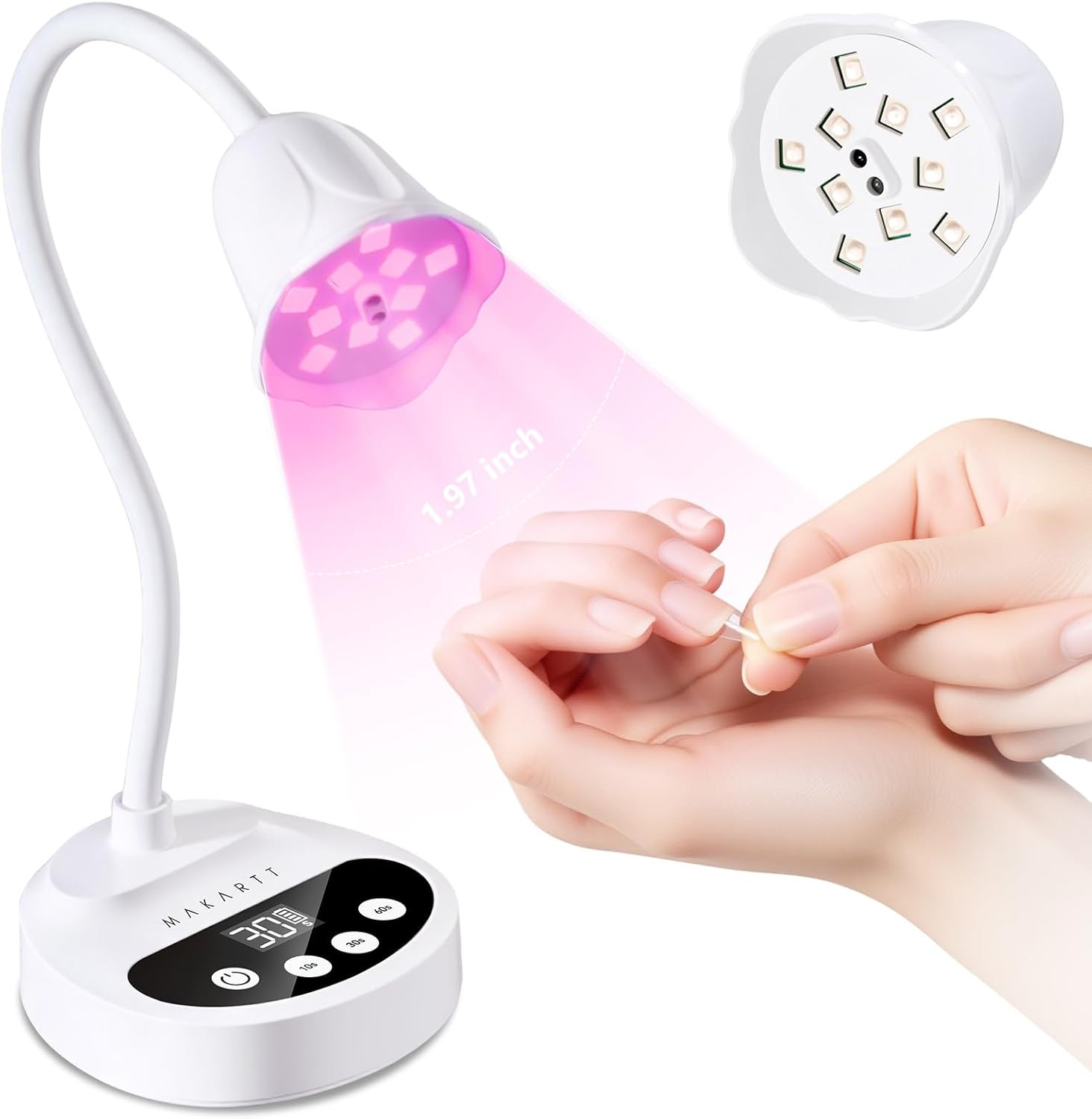 Makartt Flash Cure UV LED Nail Lamp for Gel-X Tips, Adjustable Gooseneck | Amazon (US)