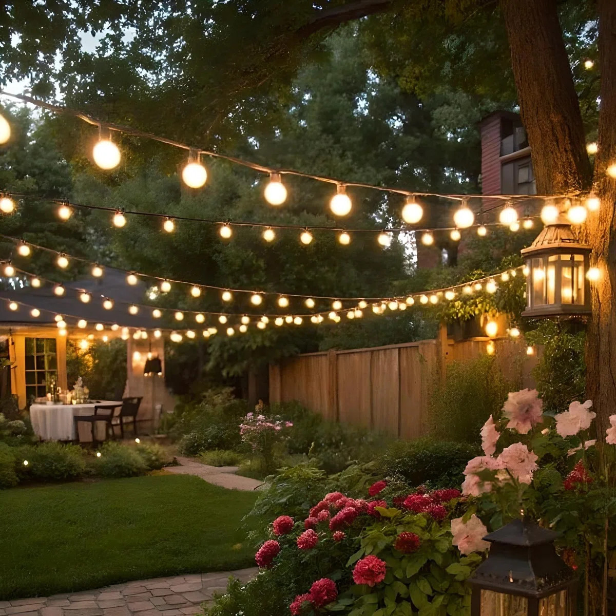 33ft Solar String Lights Outdoor Waterproof, 14 Soft Warm Bulbs, Auto On/Off | Wayfair North America