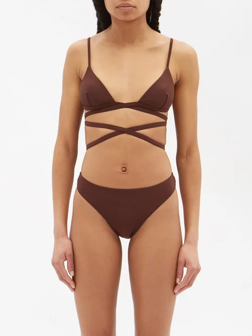 Matteau - Nineties Recycled-fibre Bikini Briefs - Womens - Brown | Matches (US)