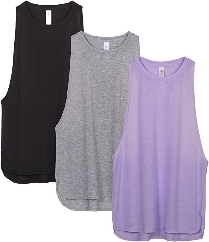 icyzone Workout Tank Tops for Women - Running Muscle Tank Sport Exercise Gym Yoga Tops Athletic Shir | Amazon (US)