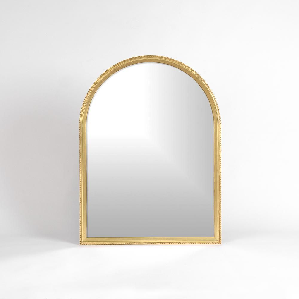 Best Home Fashion Medium Arch Gold Painted Wood Classic Mirror (40 in. H x 30 in. W) | The Home Depot