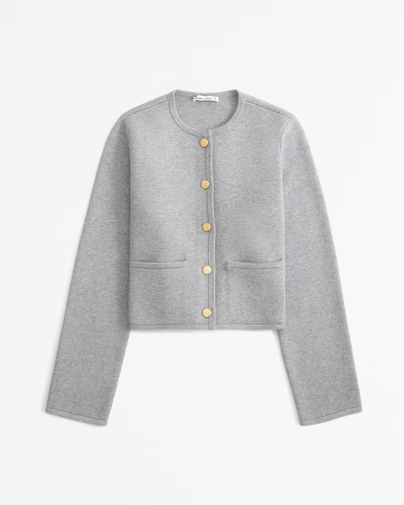 Women's LuxeLoft Crew Sweater Jacket | Women's Tops | Abercrombie.com | Abercrombie & Fitch (US)