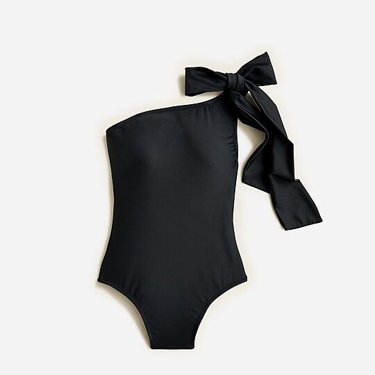 Bow one-shoulder one-piece Swimsuit- Jcrew Swimsuit | J.Crew US