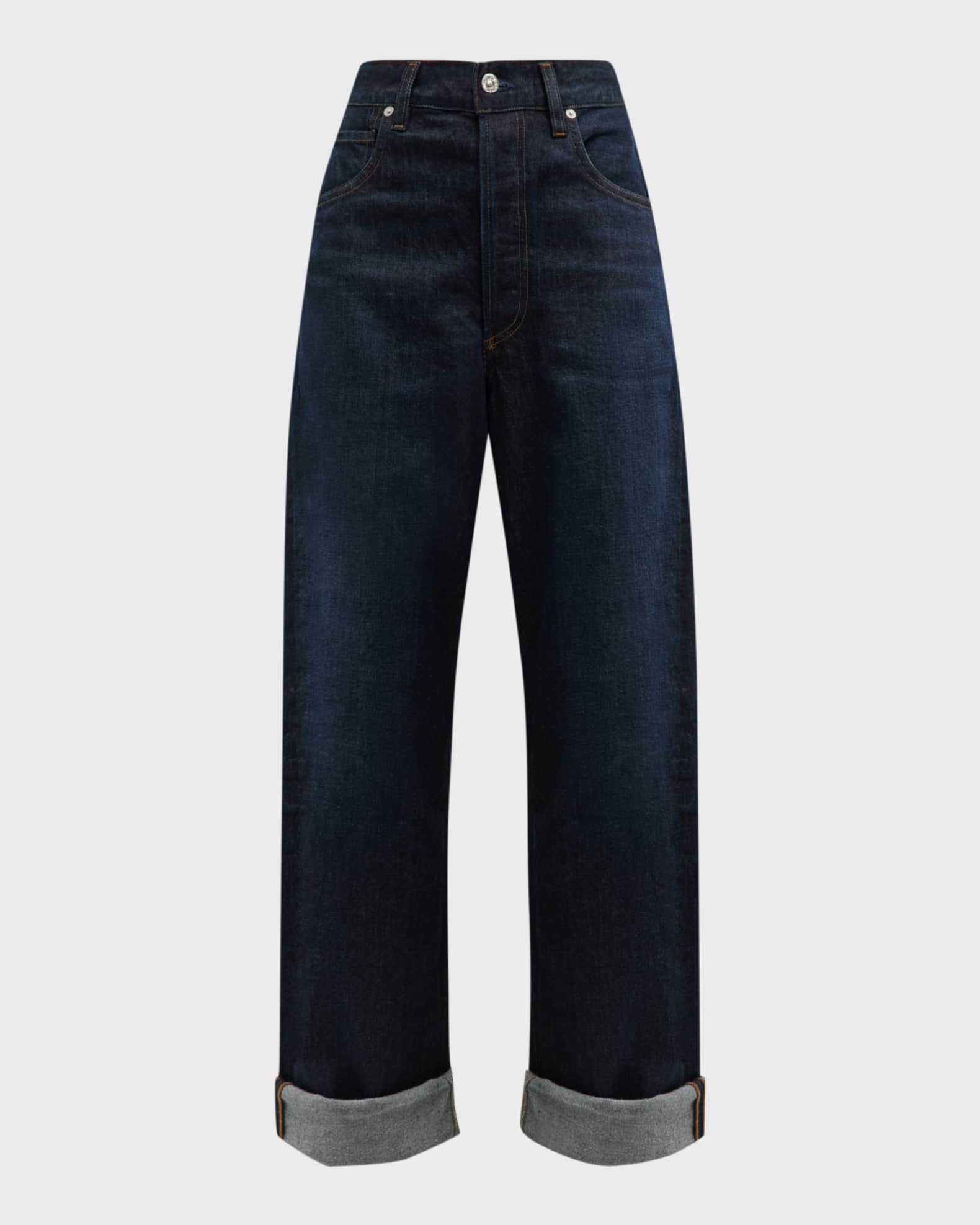 Ayla Baggy Cuffed Ankle Jeans | Neiman Marcus