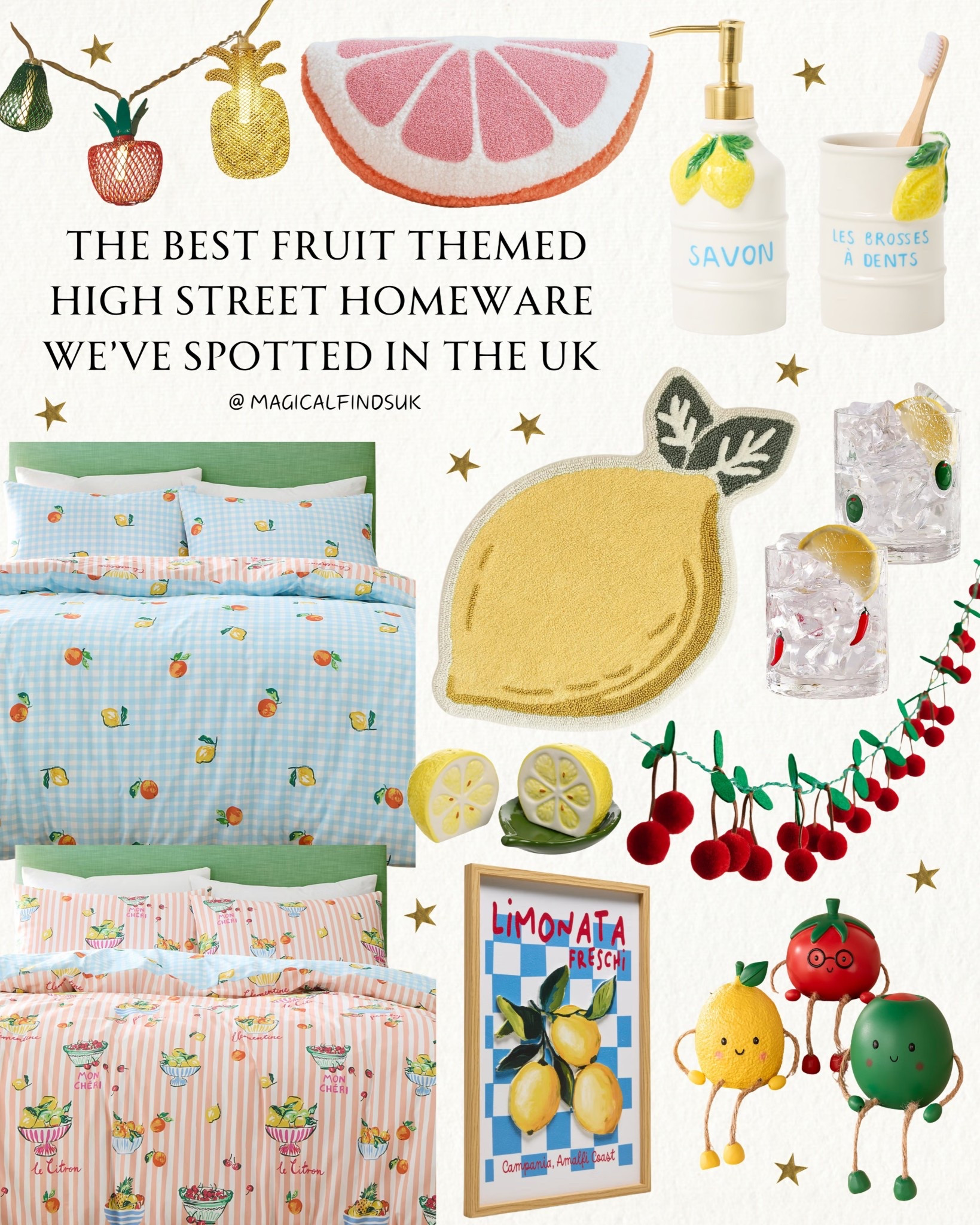 The best fruit themed homeware we’ve spotted in the UK recently! 🍊👏🏻💛🍒