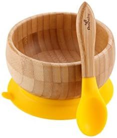 Avanchy Bamboo Baby Bowl & Spoon - Baby Cutlery - Bamboo Kids Bowl - BPA Free Bowl - Bamboo Kids ... | Amazon (US)
