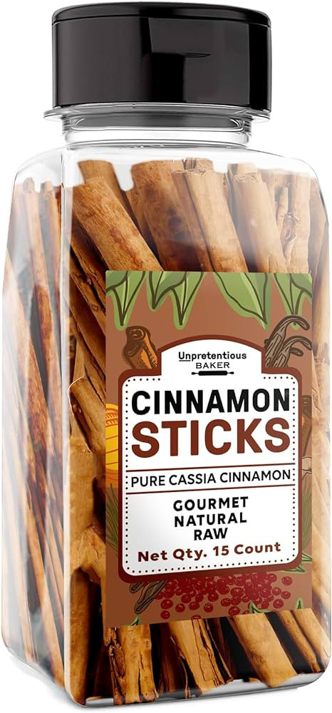 Unpretentious Cinnamon Sticks (15 Count), Pure & Natural Cassia Cinnamon Bark | Amazon (US)