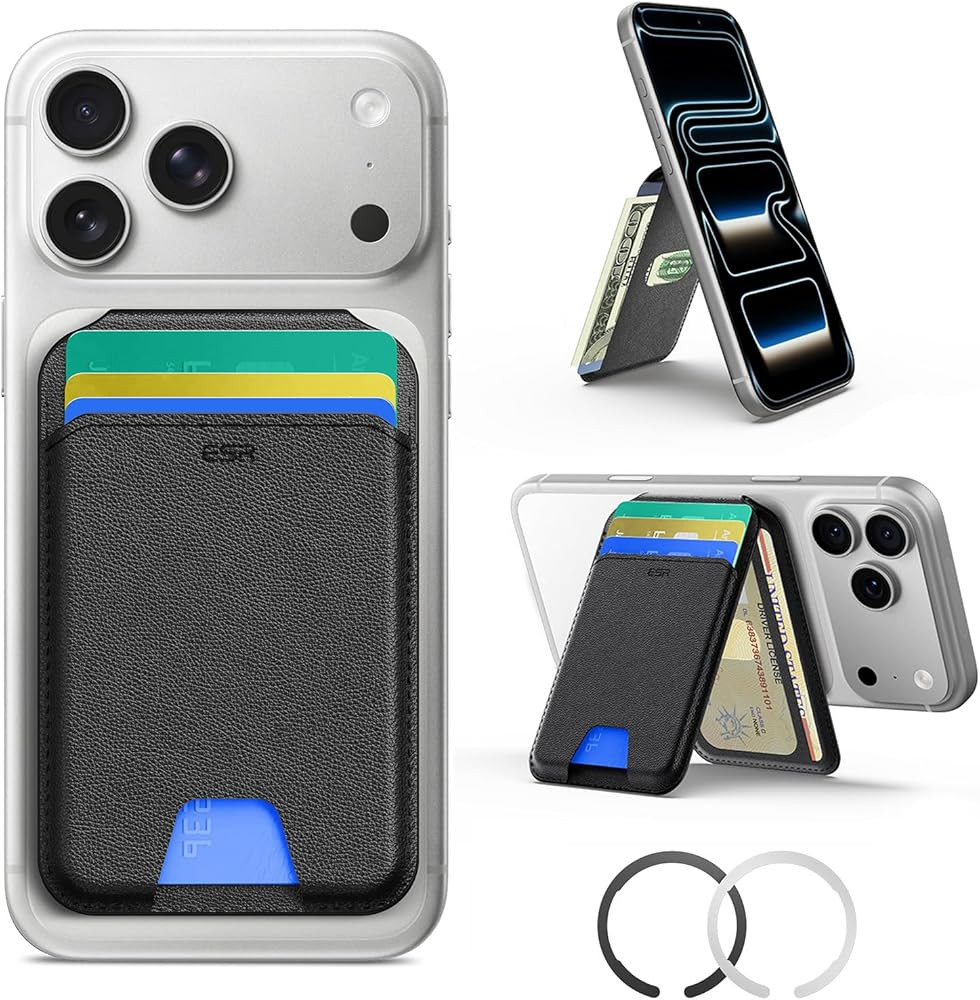 ESR for MagSafe Wallet with Stand, RFID Blocking, MagSafe Ring Included, 5 Cards Holder for Phone... | Amazon (US)