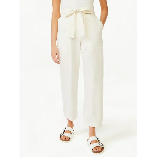 Free Assembly Women's Belted Barrel Pants | Walmart (US)