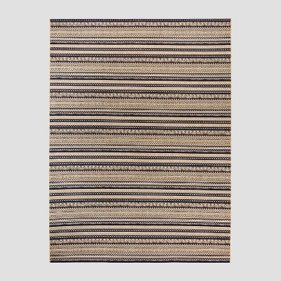 7'10"x10' Lake Stripe Outdoor Rug Navy - Threshold™: Weather-Resistant, UV Protected, Woven Pol... | Target