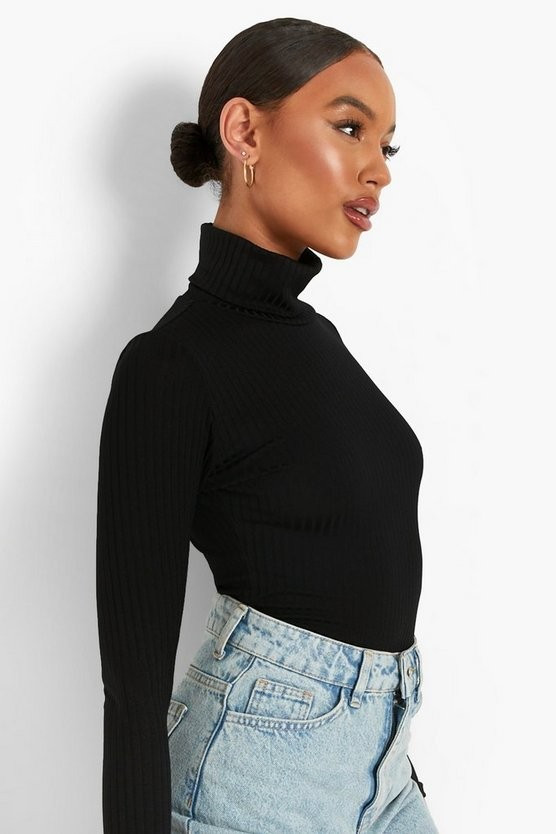 Rib Turtleneck Bodysuit | Boohoo.com (US & CA)