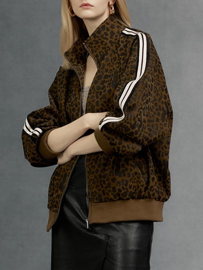 Women Faux Leather Jacket, Oversize PU Motorcycle Coat | Amazon (US)