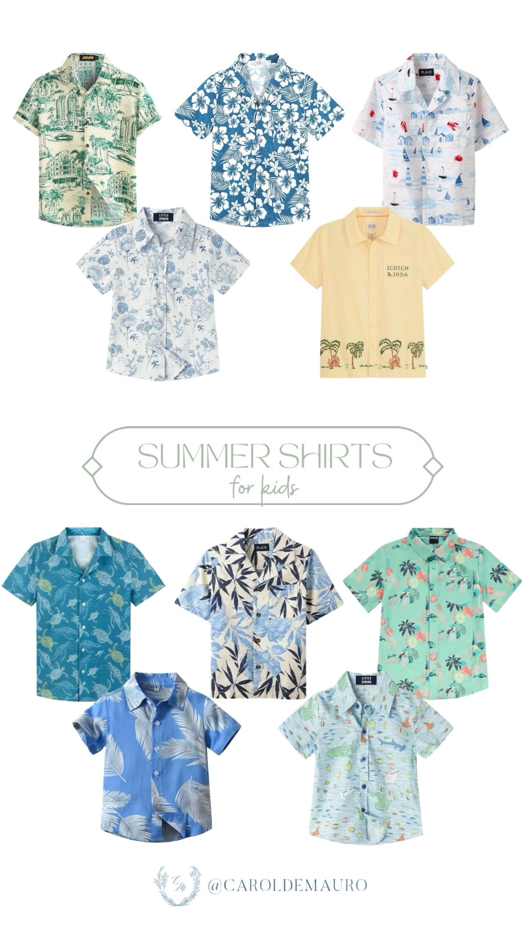 Rounding up the best printed button-downs for boys this summer, from classic Hawaiian florals to coastal toile and palm prints. These are the kind of shirts that look great in photos and are actually comfortable enough for kids to wear all day.

boys summer wardrobe, kids Hawaiian shirt, toddler summer top, boys resort wear, kids coastal style, vacation outfit boys

#LTKKids