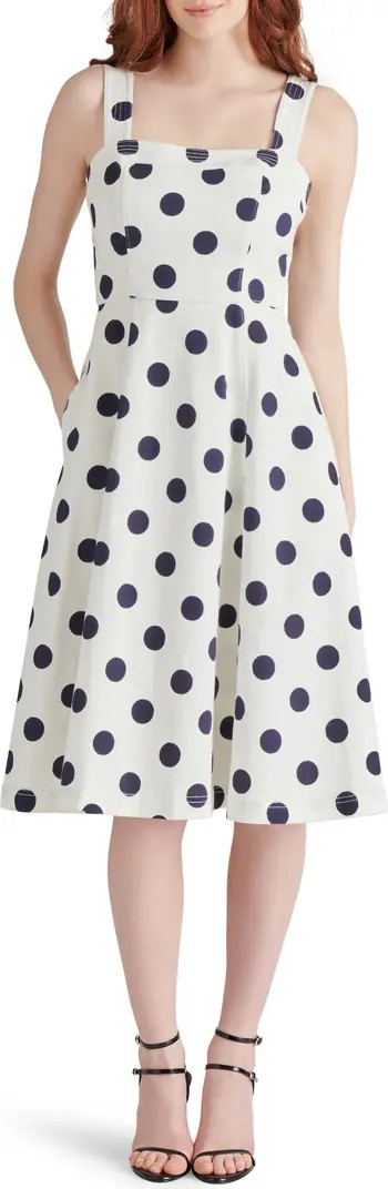 Dolly Polka Dot Stretch Cotton Midi Dress | Nordstrom