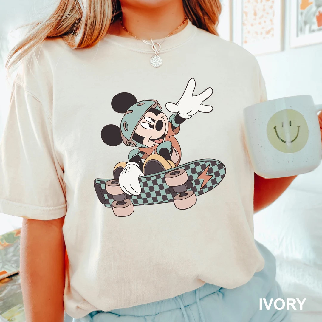 Mickey Skateboard Shirt, Mickey Shirt, Mickey Disney Shirt, Disney Shirt, Disney Skateboard Shirt... | Etsy (US)