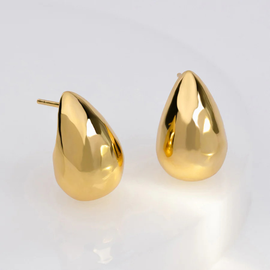 Teardrop Classic Gold 20mm Stud Earrings | Wanderlust + Co