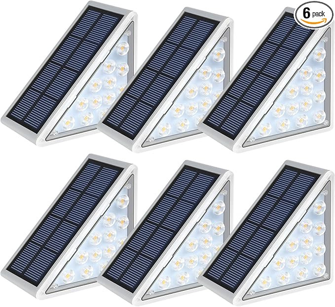 LED Solar Step Lights Waterproof Outdoor Stair Lights, Solar Deck Lights Outdoor Decor IP67 Solar... | Amazon (US)