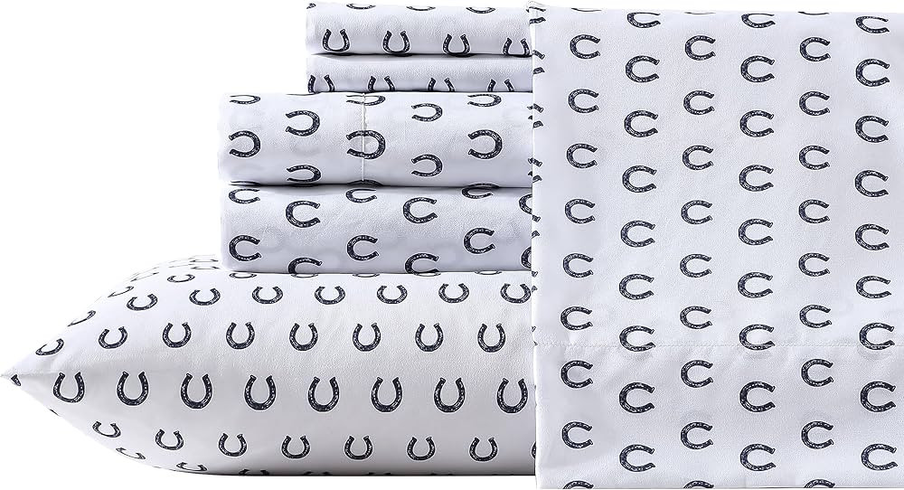 Wrangler- Twin Sheet Set, Silky & Lightweight Bedding Set, Casual Home Décor (Horseshoe Dots Nav... | Amazon (US)