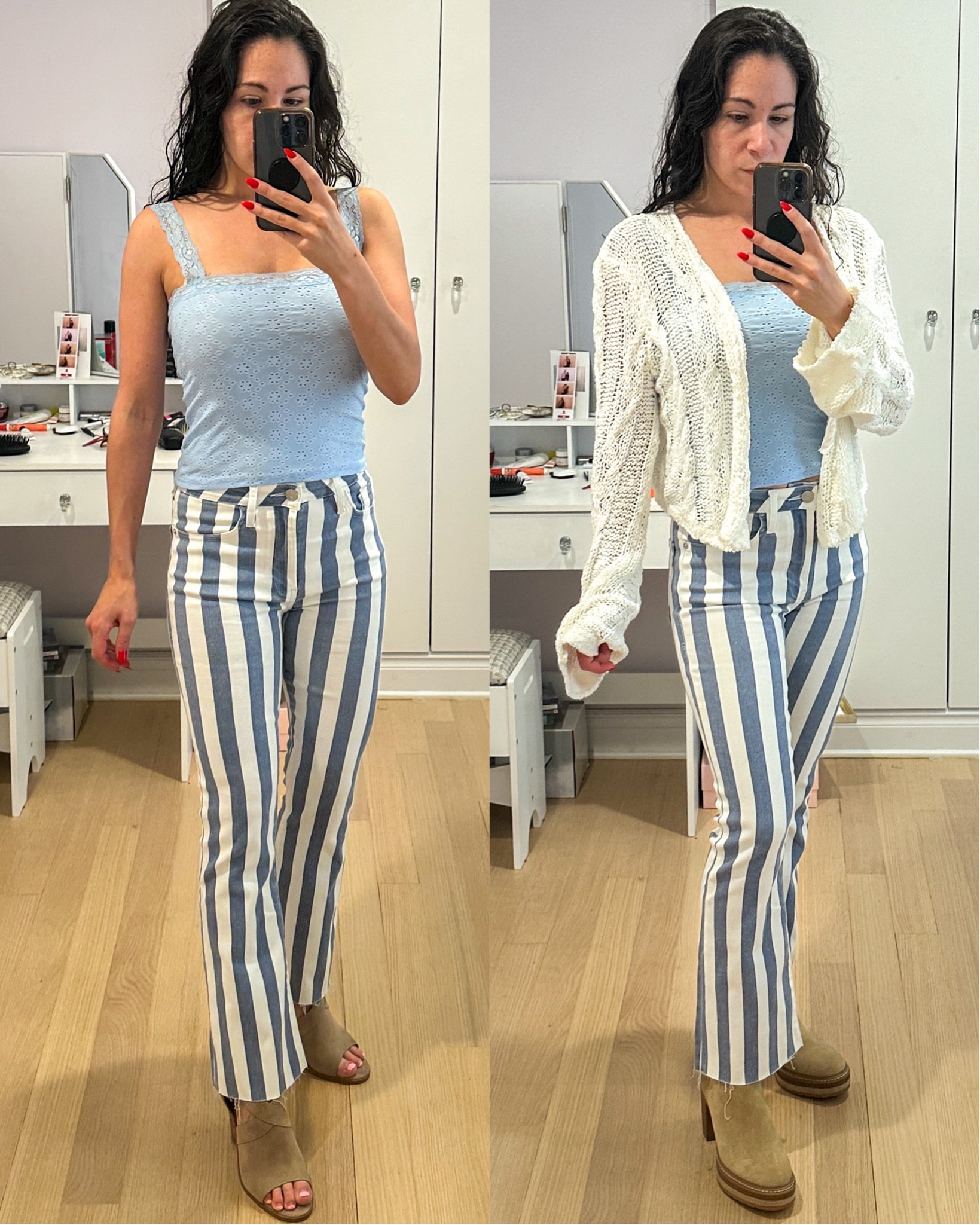 Styling these awesome striped jeans for summer and fall. Wear with a pretty tank and sandals or add a cardigan and booties. All clothing items currently on sale! 

#LTKSeasonal #LTKFindsUnder100 #LTKStyleTip